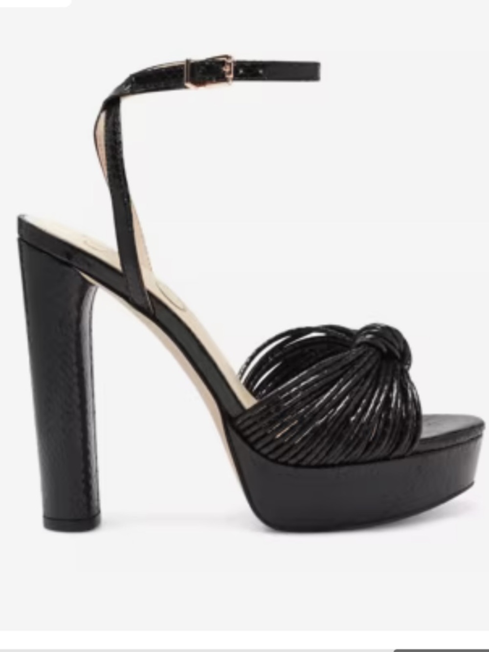 Jessica Simpson Black Knotted Platform Ankle-Strap Sandal